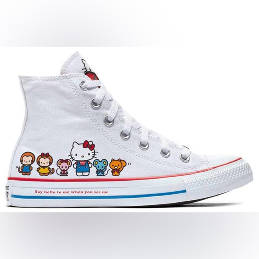 Converse Hello Kitty x Chuck Taylor All Star Canvas High Top Classic White - Picture 9 of 13